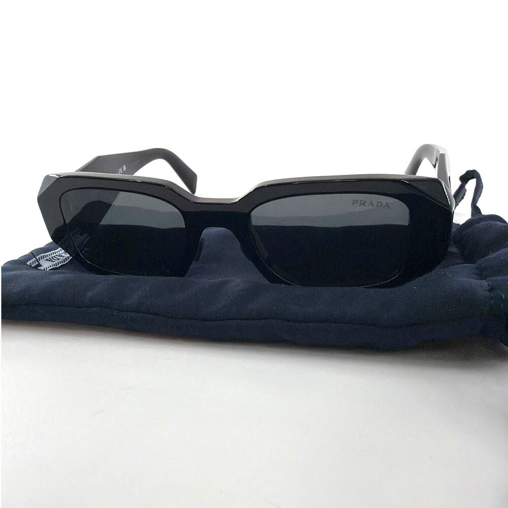 Prada Black Slate Gray Lenses Symbole Sunglasses - Picture 9 of 11